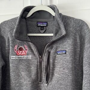 Patagonia Charcoal Fleece Pullover With Insignia Size Large